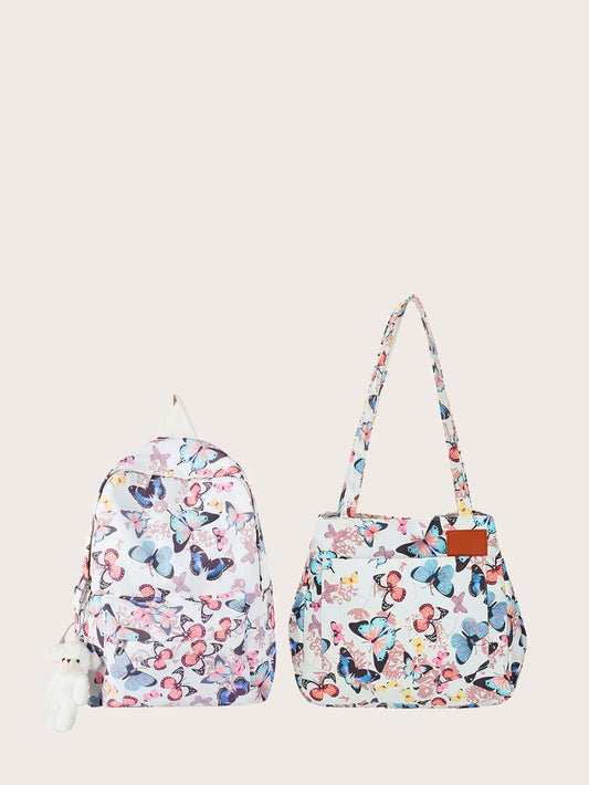 Butterfly Print Functional Backpack