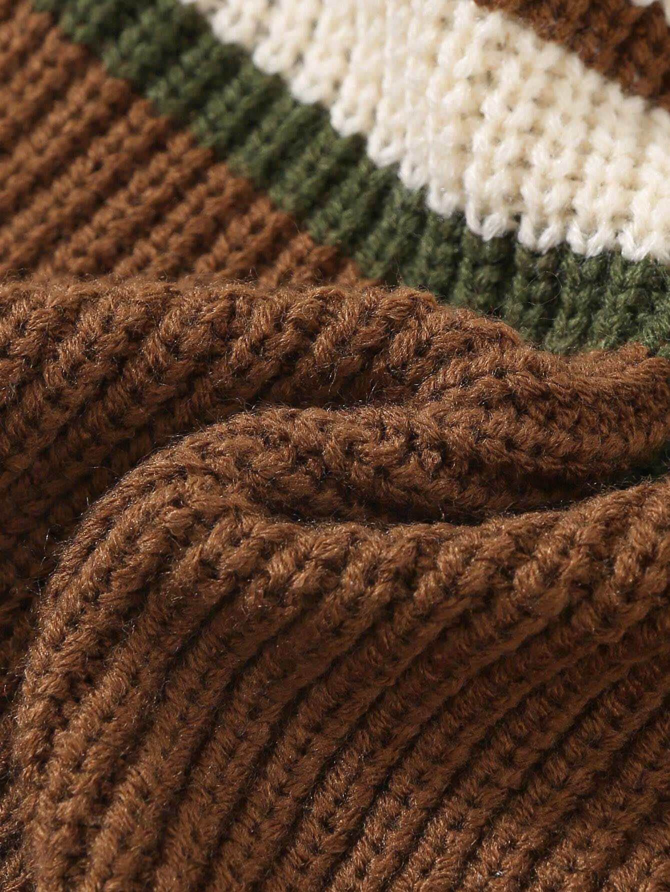 Baby Boy Colorful Striped Crew Neck Sweater – Soft Knit Long Sleeve Pullover